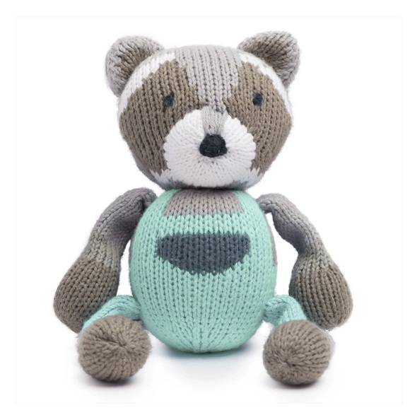 Racoon Baby Rattle Buddy by Finn + Emma - Picture 2 of 4